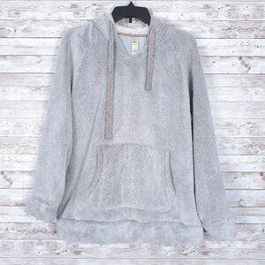 Green Tea Womens Faux Fur Hoodie Pullover L Pocket Sand Cream 710A